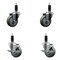 Service Caster 3.5'' Gray Poly Wheel Swivel 1-1/8'' Expanding Stem Caster Set 2 Brakes, 4PK SCC-EX20S3514-PPUB-2-TLB-2-118 - alternate 1